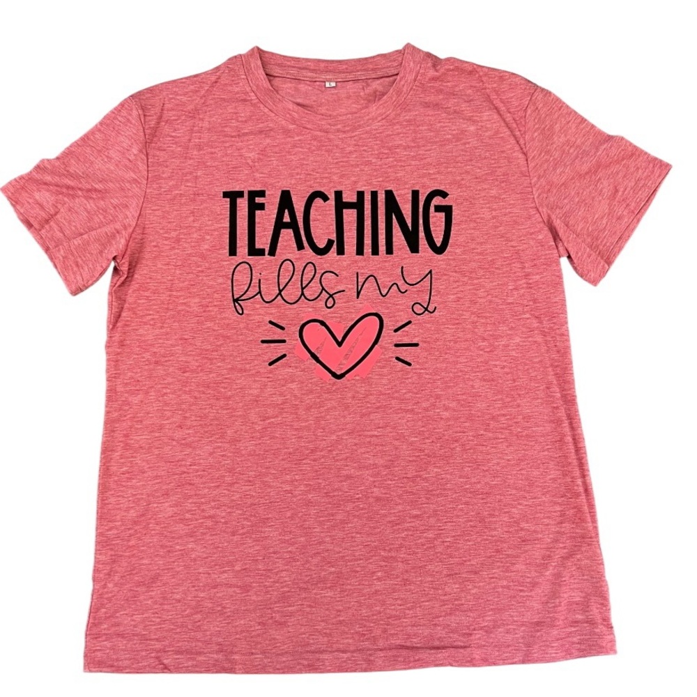 Kimsoong Teaching Fills My Heart Women’s T Shirt Pink Size Large